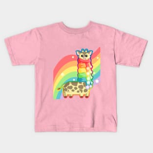 Rainbow Giraffe Kids T-Shirt